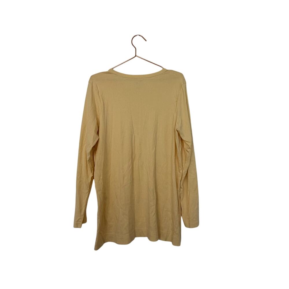 I Jill perfect Pima Long Sleeve Crewneck Shirt tunic in Pale Yellow size large - Picture 4 of 4